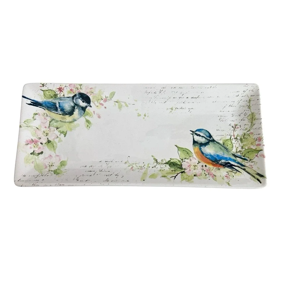 Certified International Spring Meadow Tray Bluebird Figural Salt Pepper‎ Shakers